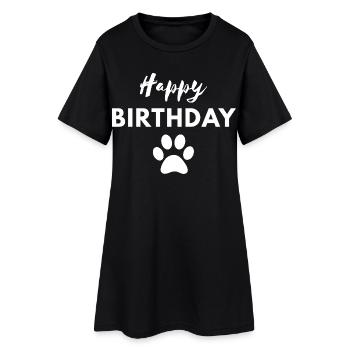 Joyeux anniversaire chien - Robe T-shirt Femme - noir - Devant