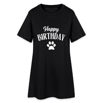 Joyeux anniversaire chien - Robe T-shirt Femme - noir - Devant
