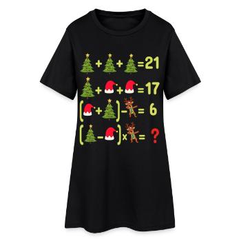 Funny Christmas Math Teacher kids Christmas Humor - Women’s T-Shirt Dress - black - Front