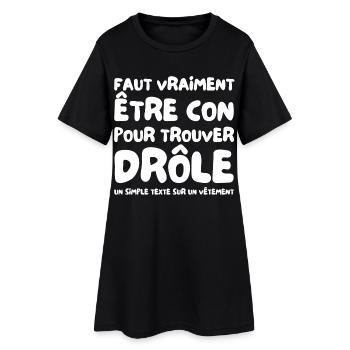 Un texte qui fait la différence - Robe T-shirt Femme - noir - Devant