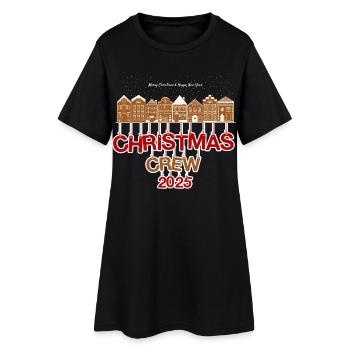 Noël Crew 2025 Maisons Pain d'Épice - Robe T-shirt Femme - noir - Devant