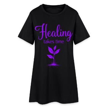 La guérison prend du temps Pleine conscience Patience - Robe T-shirt Femme - noir - Devant