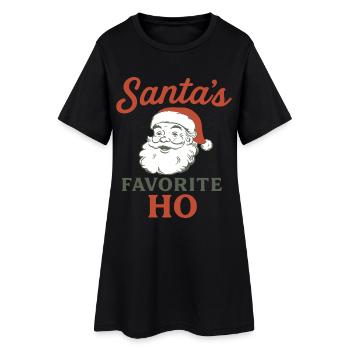 L’humour de Noël Ho Funny préféré du Père Noël - Robe T-shirt Femme - noir - Devant