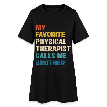 Le kinésithérapeute préféré m’appelle mon frère - Robe T-shirt Femme - noir - Devant