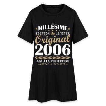 Millésime 2006 Original Cadeau Anniversaire 20 ans - Robe T-shirt Femme - noir - Devant