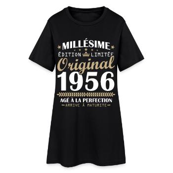 Millésime 1956 Original Cadeau Anniversaire 70 ans - Robe T-shirt Femme - noir - Devant