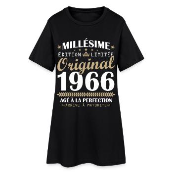 Millésime 1966 Original Cadeau Anniversaire 60 ans - Robe T-shirt Femme - noir - Devant