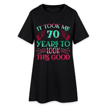 Il a fallu 70 ans pour être aussi beau - Robe T-shirt Femme - noir - Devant