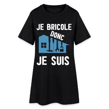 Je Bricole Donc Je Suis - Robe T-shirt Femme - noir - Devant