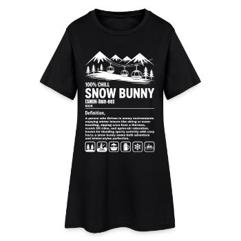 Définition décontractée du lapin des neiges Montagnes d’hiver - Robe T-shirt Femme - noir - Devant