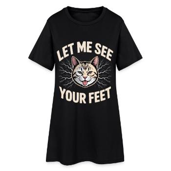 J’aime les pieds, laisse-moi voir tes pieds - Robe T-shirt Femme - noir - Devant