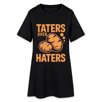Tatters Over Haters Potato - Robe T-shirt Femme - noir - Devant