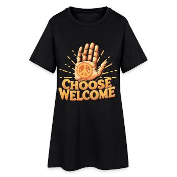 Humanité Egalité Choisir Bienvenue - Robe T-shirt Femme - noir - Devant