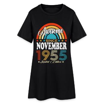 Vintage Novembre 1955 Vintage Rétro Anniversaire - Robe T-shirt Femme - noir - Devant