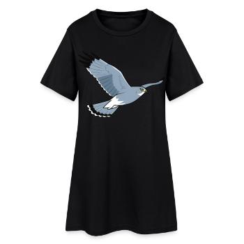 Poule Busard Circus Cyaneus Oiseau de proie - Robe T-shirt Femme - noir - Devant