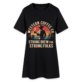 Café occidental - Robe T-shirt Femme - noir - Devant