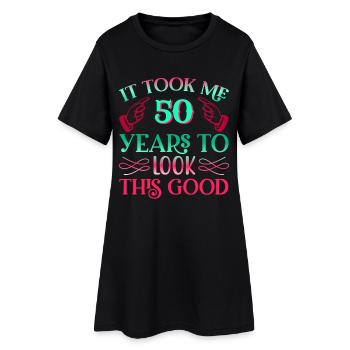 Il a fallu 50 ans pour être aussi beau - Robe T-shirt Femme - noir - Devant