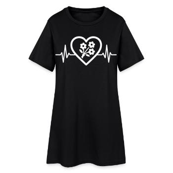 Cœur + Fleuriste – Super Fleuriste - Robe T-shirt Femme - noir - Devant