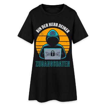 Science Coder BIN DER HERR DEINER ZUGANGSDATEN - Frauen T-Shirt-Kleid - Schwarz - Vorne