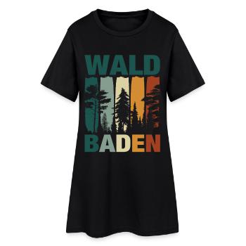 Waldbaden Wald Natur Bäume Shinrin-Yoku Geschenk - Frauen T-Shirt-Kleid - Schwarz - Vorne