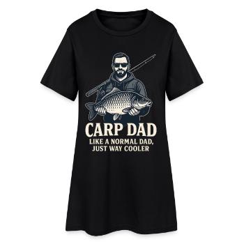 Karpfen Papa Einfach Viel Cooler - Frauen T-Shirt-Kleid - Schwarz - Vorne