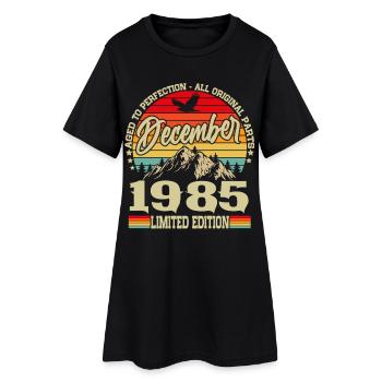 Vintage Décembre 1985 Vintage Rétro Anniversaire - Robe T-shirt Femme - noir - Devant