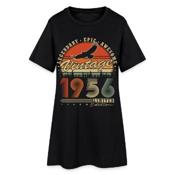 Vintage 1956 Vintage Birthday Gifts Retro - Women’s T-Shirt Dress - black - Front