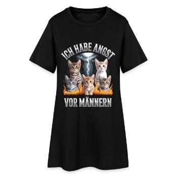 J'ai peur des hommes - Contrefaçon importable - Robe T-shirt Femme - noir - Devant