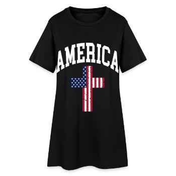 Drapeau de la Croix de l’Amérique - Robe T-shirt Femme - noir - Devant