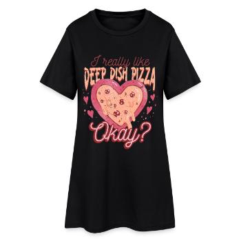 Plat profond Pizza Chicargo - Robe T-shirt Femme - noir - Devant
