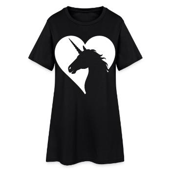 Licorne Mignonne Magique - Robe T-shirt Femme - noir - Devant