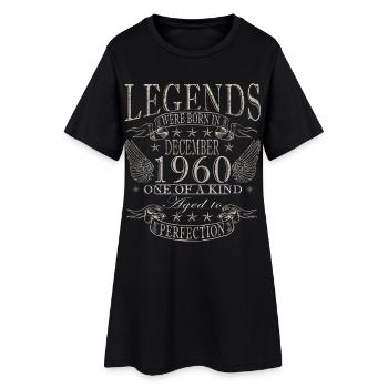 Anniversaire rétro vintage de décembre 1960 - Robe T-shirt Femme - noir - Devant