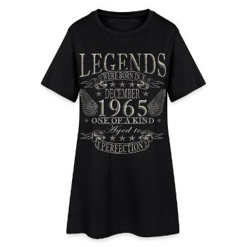 Décembre 1965 | Anniversaire 1965 Millésime Décembre - Robe T-shirt Femme - noir - Devant