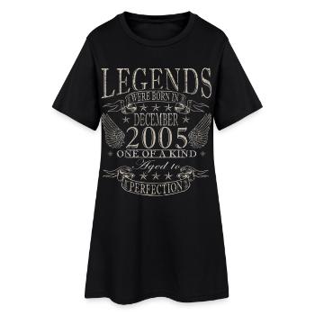 2005 Dezember Geburtstagsgeschenk - Frauen T-Shirt-Kleid - Schwarz - Vorne