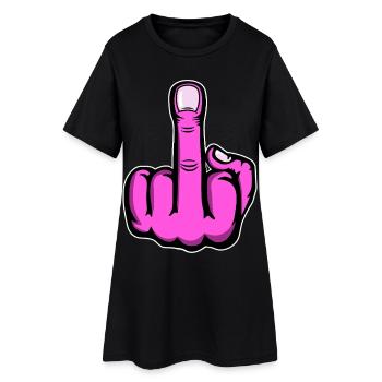 Doigt du milieu Doigt puant Baise Tu Design - Robe T-shirt Femme - noir - Devant