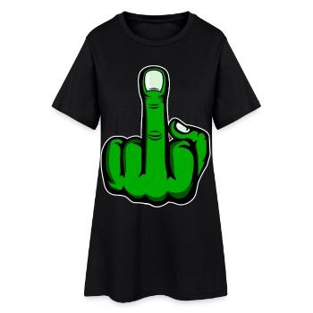 Majeur Doigt Puant Va te faire foutre Design vert - Robe T-shirt Femme - noir - Devant
