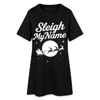 Sleigh My Name Funny Santa Noël Famille de Noël - Robe T-shirt Femme - noir - Devant