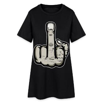 Doigt du milieu Doigt puant Baise Tu Design - Robe T-shirt Femme - noir - Devant