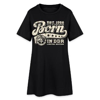 Born in DDR 1956 - Geburtstag - Ossi Geschenk - Frauen T-Shirt-Kleid - Schwarz - Vorne