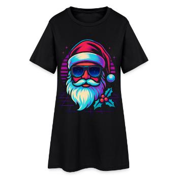 Santa Claus Funny Retro Gaming - Women’s T-Shirt Dress - black - Front