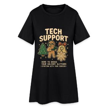 Support technique vintage Rétro IT Noël - Robe T-shirt Femme - noir - Devant
