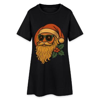Retro Weihnachtsmann Vintage Weihnachten | - Frauen T-Shirt-Kleid - Schwarz - Vorne