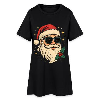 Cooler Weihnachtsmann Sonnenbrille Retro Vintage - Frauen T-Shirt-Kleid - Schwarz - Vorne