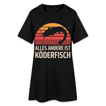 Pêcheur au poisson-chat – Tout le reste est un poisson-appât - Robe T-shirt Femme - noir - Devant