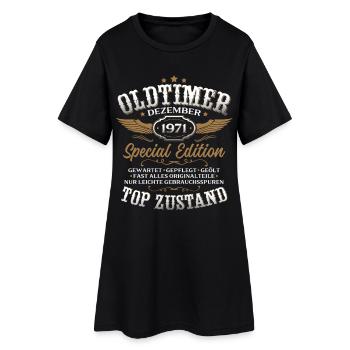 Cadeau du 55e anniversaire Voiture ancienne décembre 1971 - Robe T-shirt Femme - noir - Devant