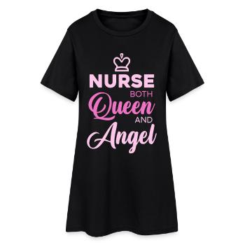 Typographie de l’Infirmière Reine Ange - Robe T-shirt Femme - noir - Devant