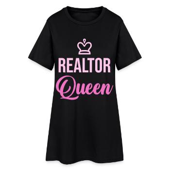 La reine des agents immobiliers Pink Crown - Robe T-shirt Femme - noir - Devant