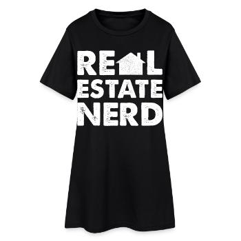 Nerd de l’immobilier - Robe T-shirt Femme - noir - Devant