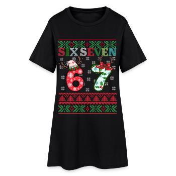 67 Christmas Funny Six Seven Meme - Robe T-shirt Femme - noir - Devant