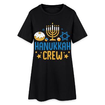 Hanoucca - Robe T-shirt Femme - noir - Devant